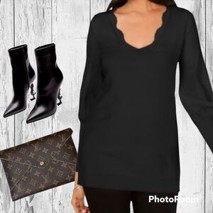 𝅺New Scalloped Edge Knit Top​​​